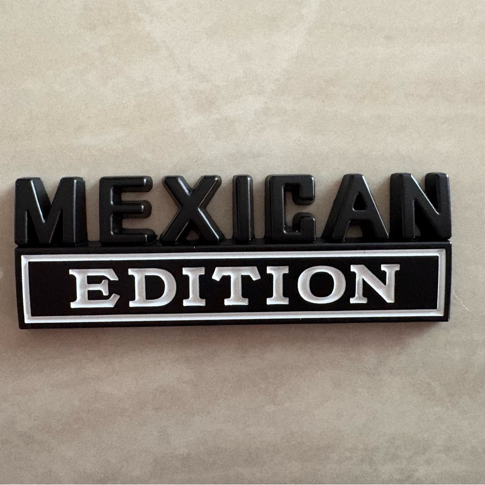 Mexican Edition Black and White logo decal.